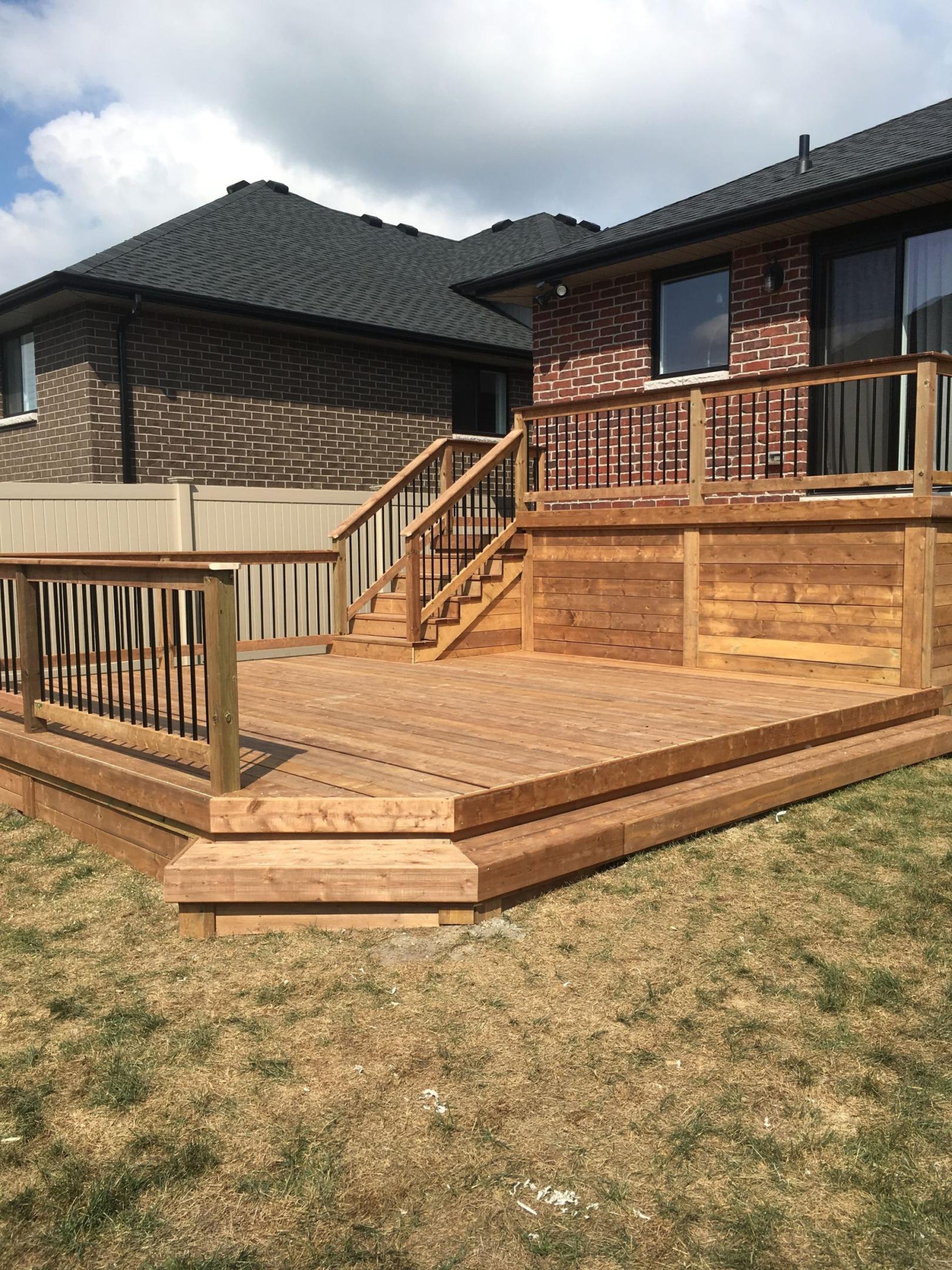 Pressure treated wood deck