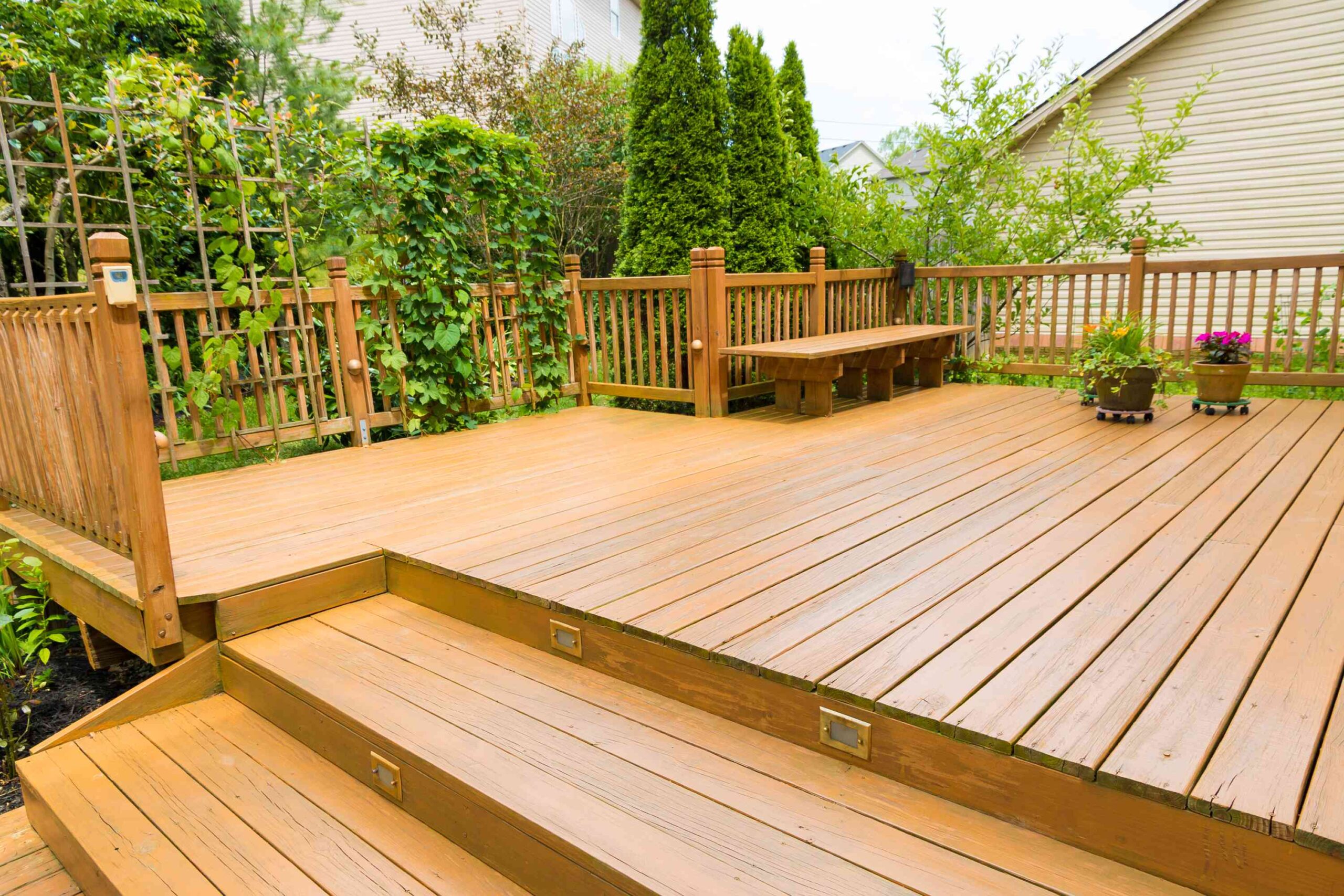 Professionally built backyard deck
