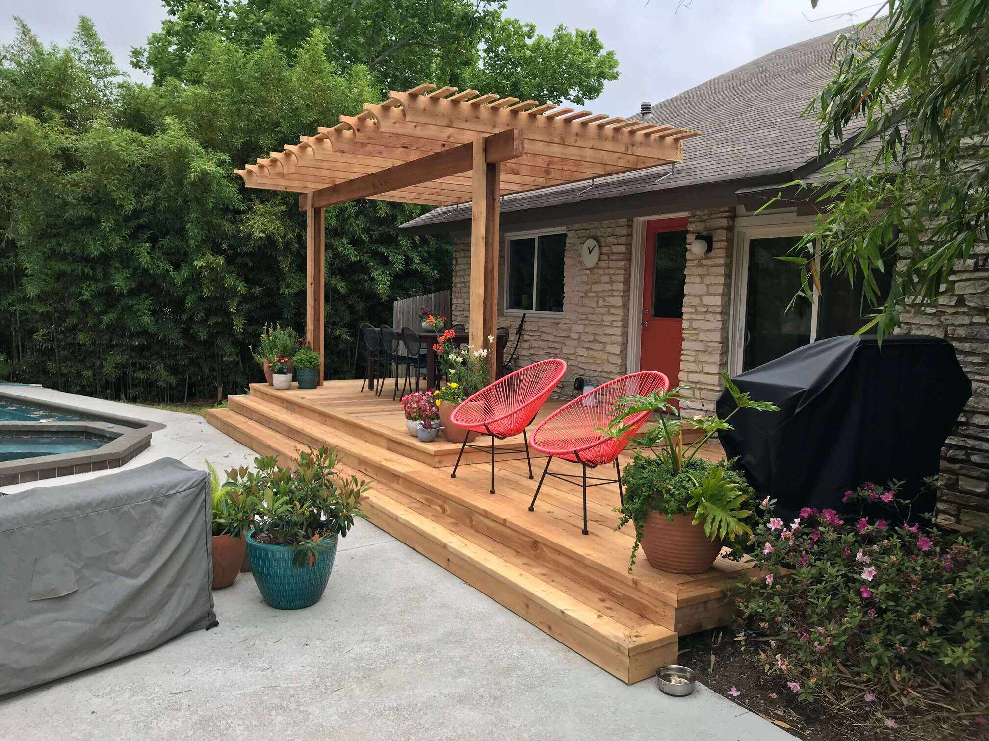 Custom deck with pergola