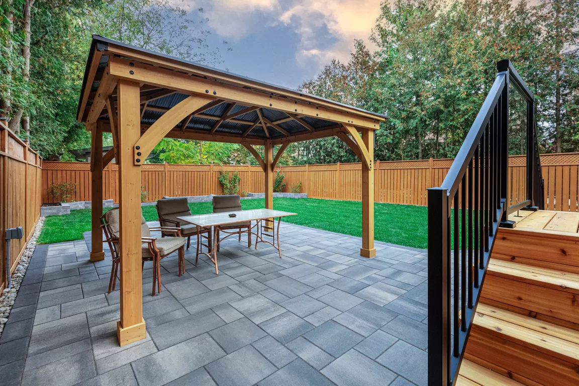 Custom backyard pergola installation